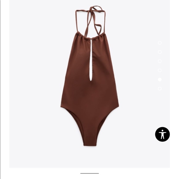 Brown halter swimsuit one piece - Picture 6 of 10